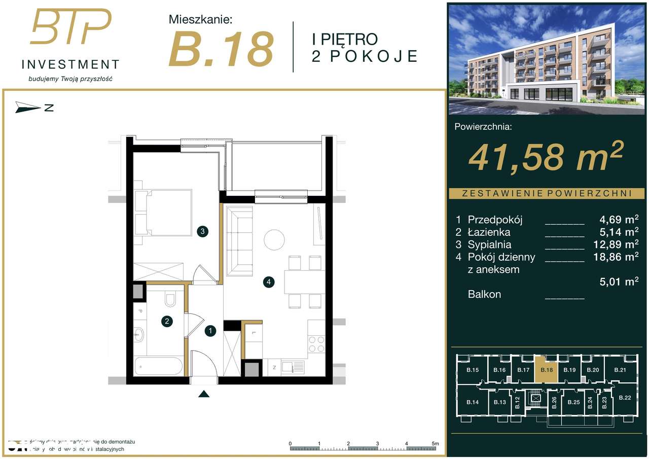Mieszkanie na sprzedaż, 2 pokoje, 42 m², Płońsk