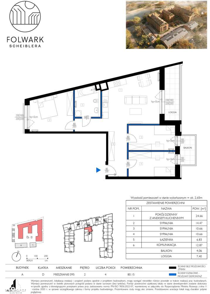 Folwark Scheiblera | mieszkanie 4-pok. - Pełny obrazek: 2/7