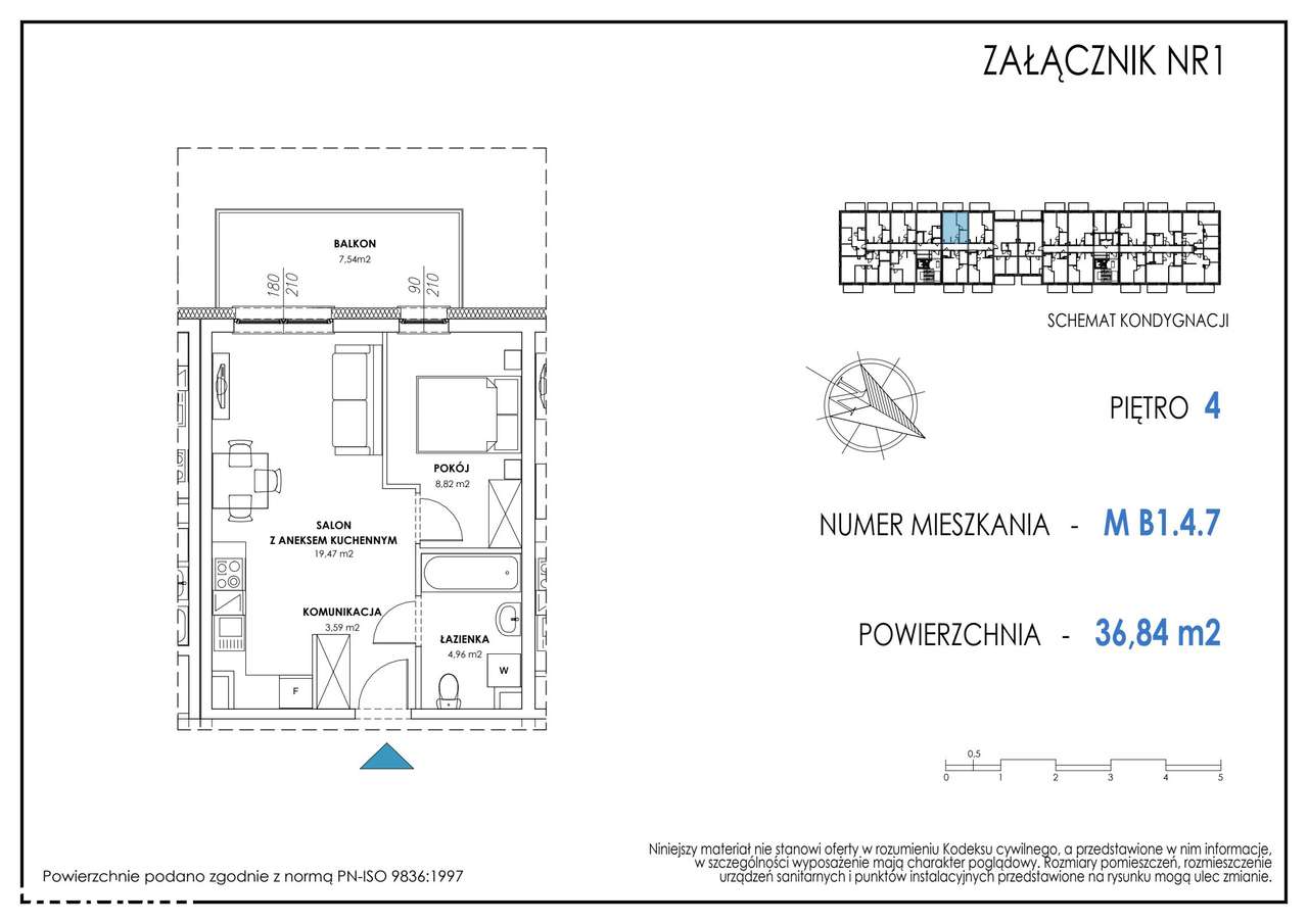 Nowe Miasto | apartament 2-pok. | B1.4.7 - Pełny obrazek: 2/9