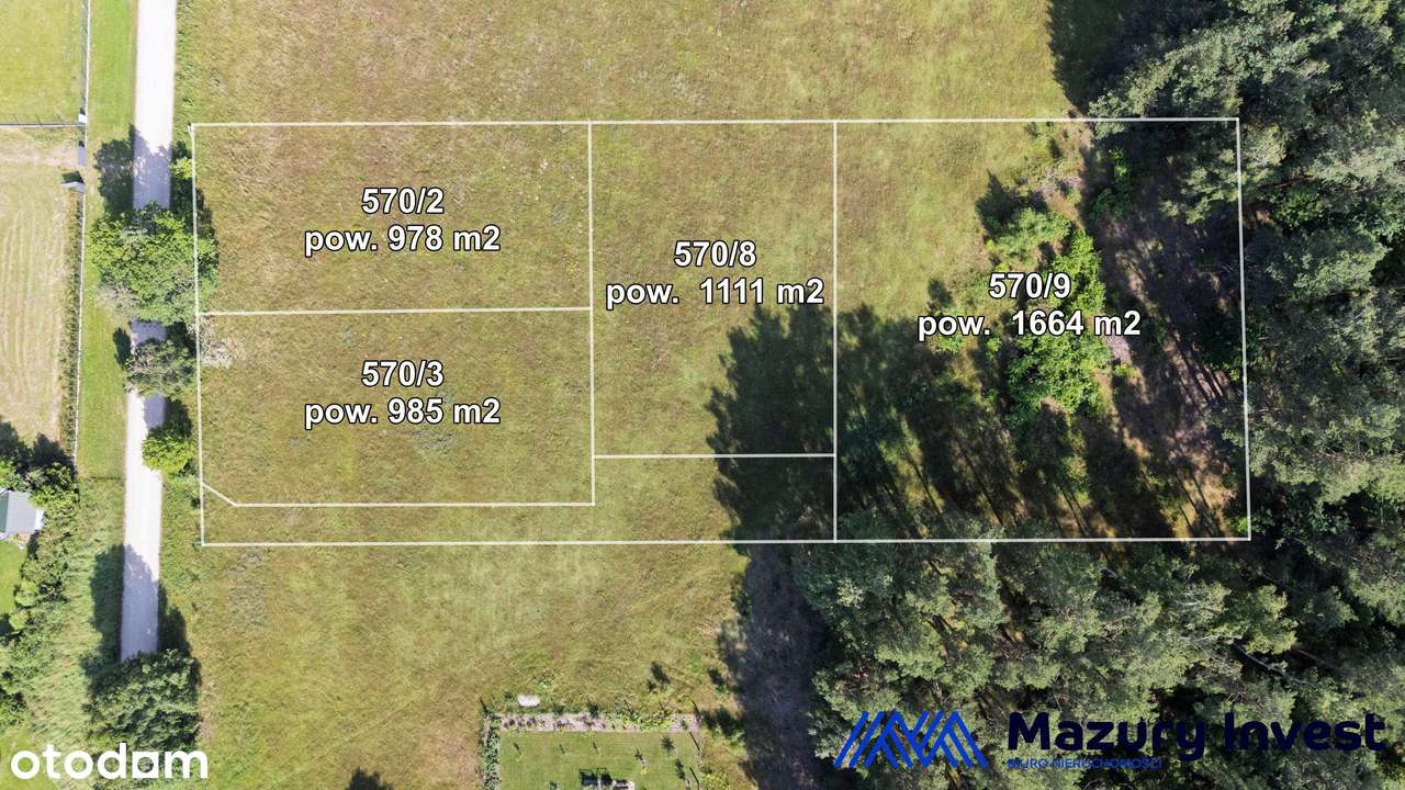 Działki budowlane w Piasutnie - przy ścianie lasu i 230 m do jeziora-4