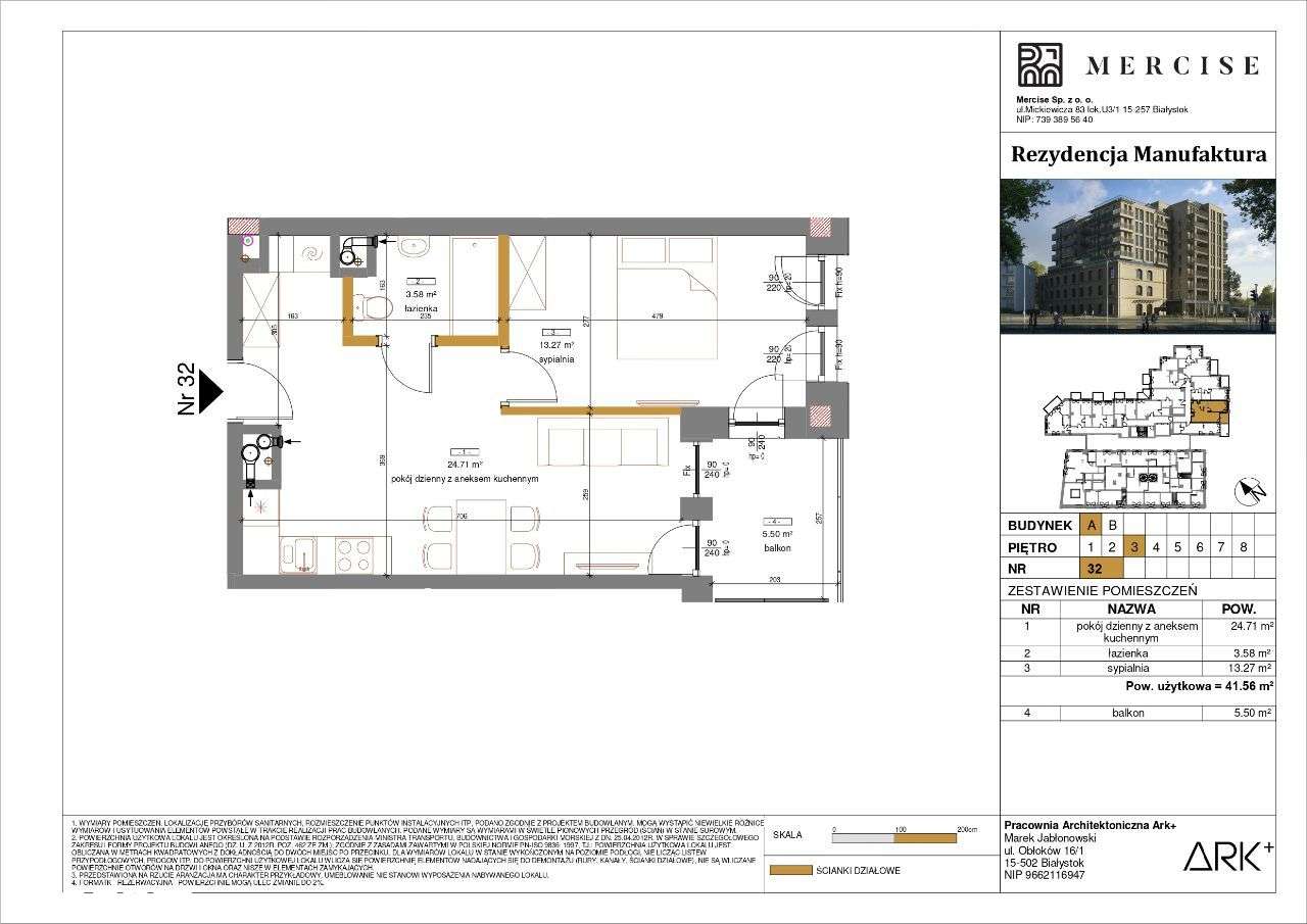 Rezydencja Manufaktura | Apartament 2-pok. | A32 - Pełny obrazek: 2/16