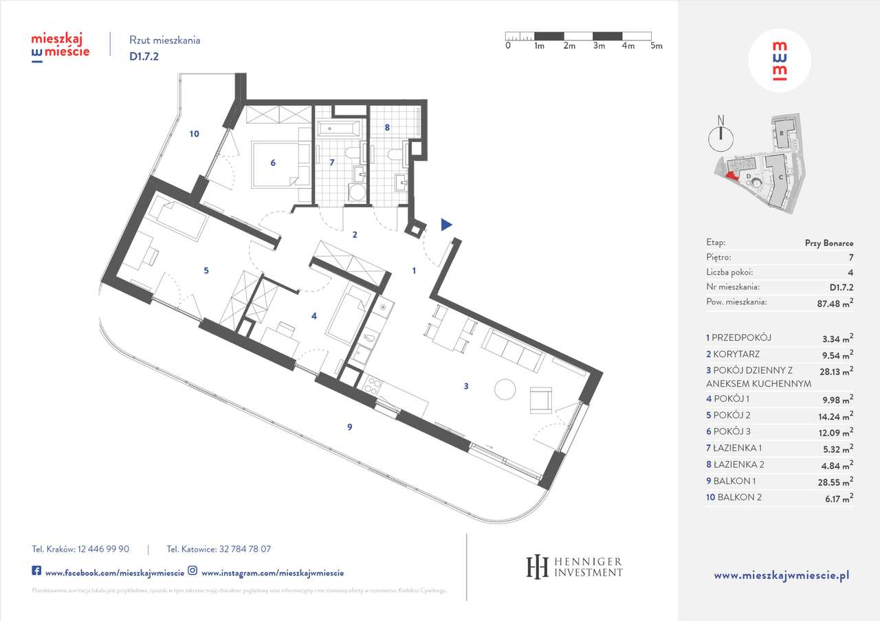 Mieszkanie w budynku o podwyższonym standardzie 87,48 m² taras 35 m²-10