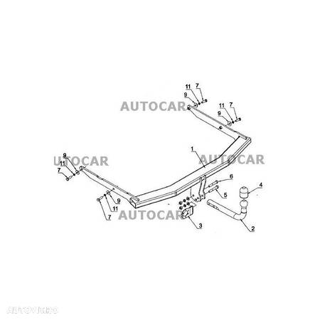 Carlig de remorcare pentru Mazda 3 - 3/5usi. - sistem semidemontabil -cu suruburi - din 2003-2009/- - 4