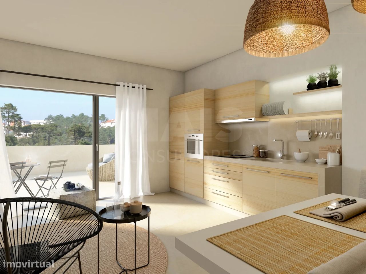 Apartamento T1 novo em condomínio fechado na Nazaré - Grande imagem: 1/11