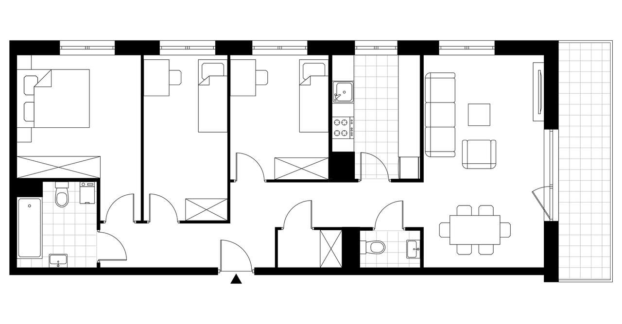 4-pokojowe mieszkanie 80m2 + balkon Bezpośrednio - Pełny obrazek: 3/8