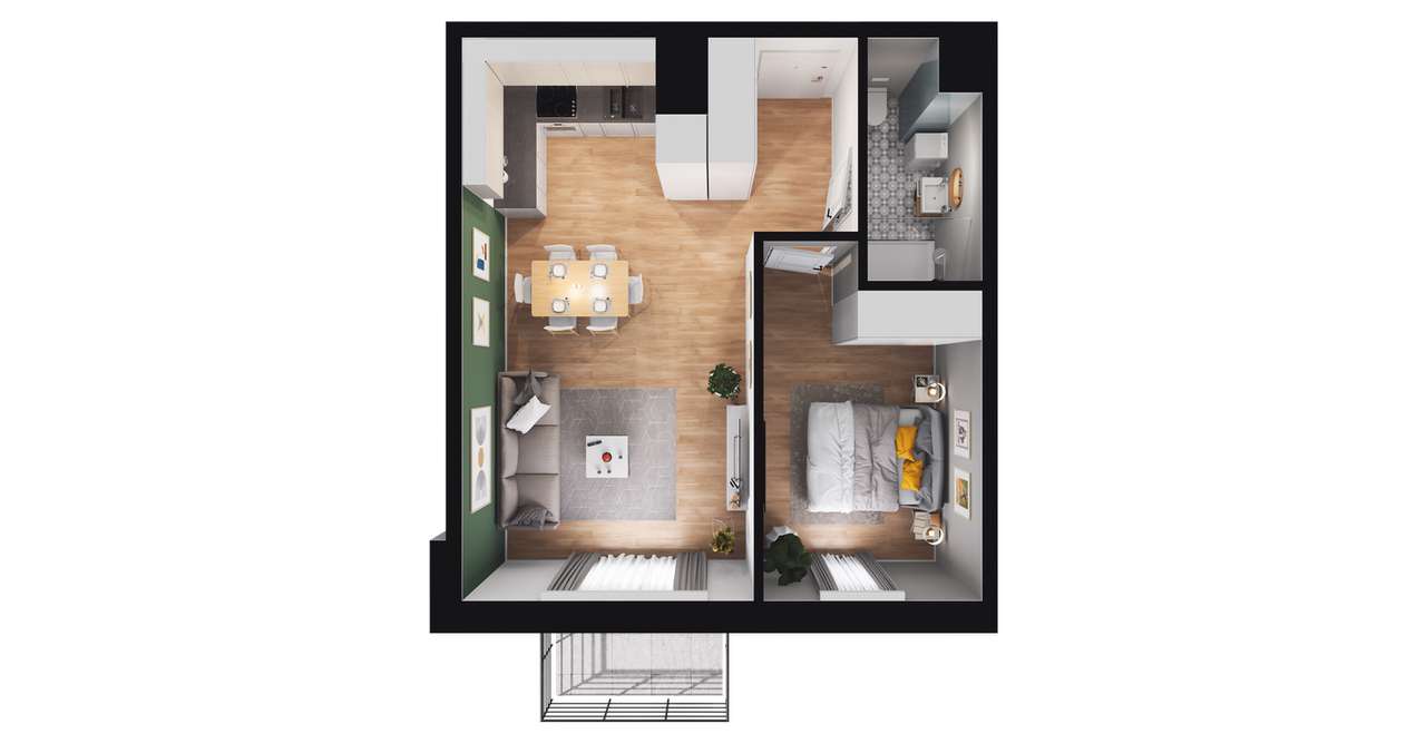 Skandinavia | mieszkanie 2-pok. | A.4.57 - Pełny obrazek: 2/8