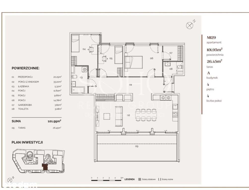 Apartament premium, 102m², Taras 30m2, ul Mogilska - Pełny obrazek: 4/12
