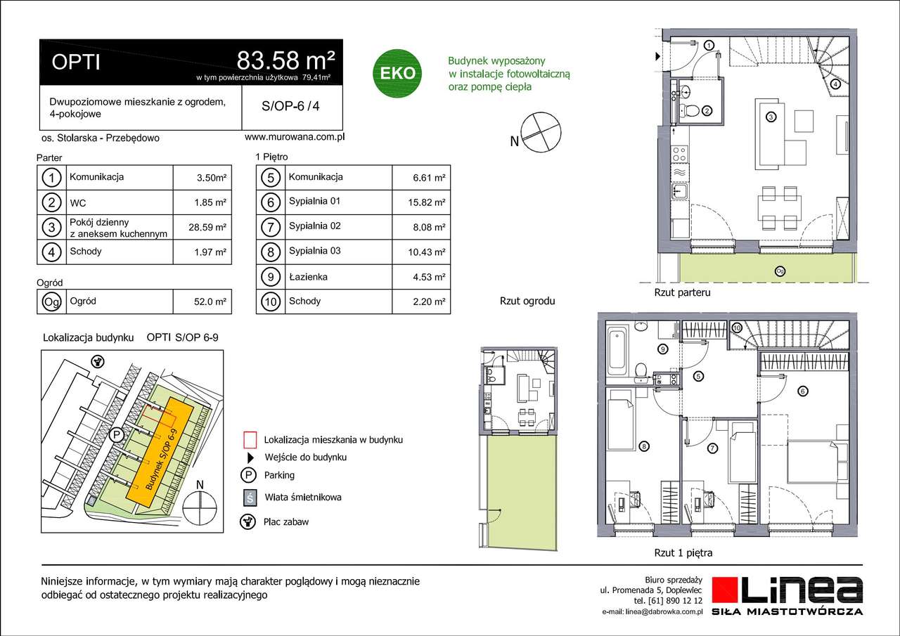 4-pokojowe mieszkanie 83m2 + ogródek Bez Prowizji - Pełny obrazek: 2/9