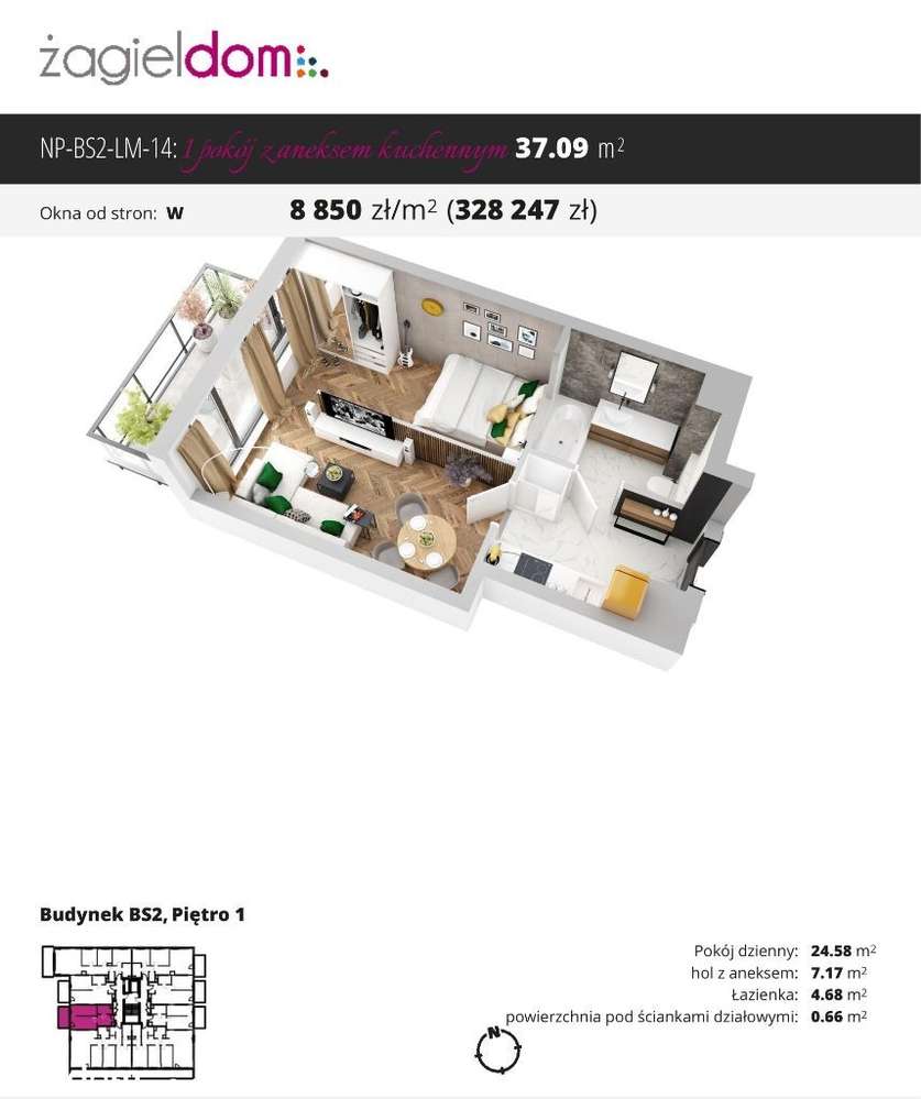 Niwa Park etap II | nowe mieszkanie BS2 14 - Pełny obrazek: 2/8