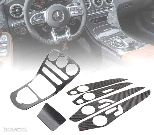 FRISOS INTERIORES DECORATIVOS PARA MERCEDES W205 14-18 CARBONO - 1