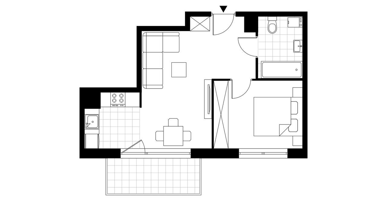 2-pokojowe mieszkanie 39m2 + balkon - Pełny obrazek: 3/8