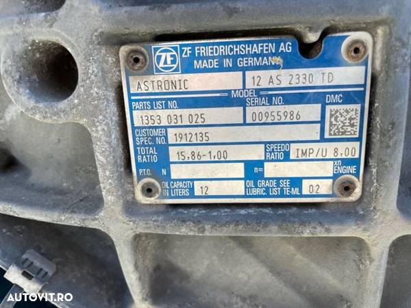 cutie de viteze automata daf xf106 euro6 1912135 12as2330td - 2