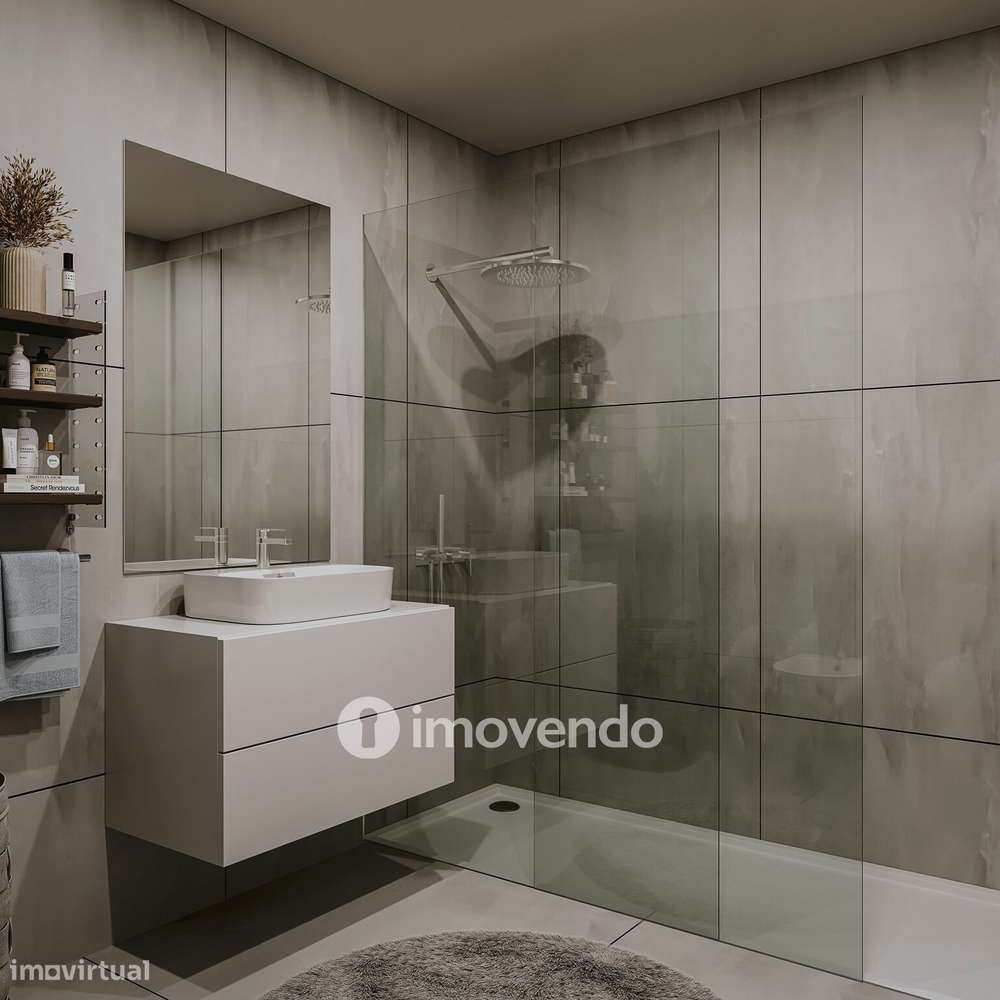 Apartamento T2 novo, com vista Rio, no Empreendimento D'Ouro Mar-12