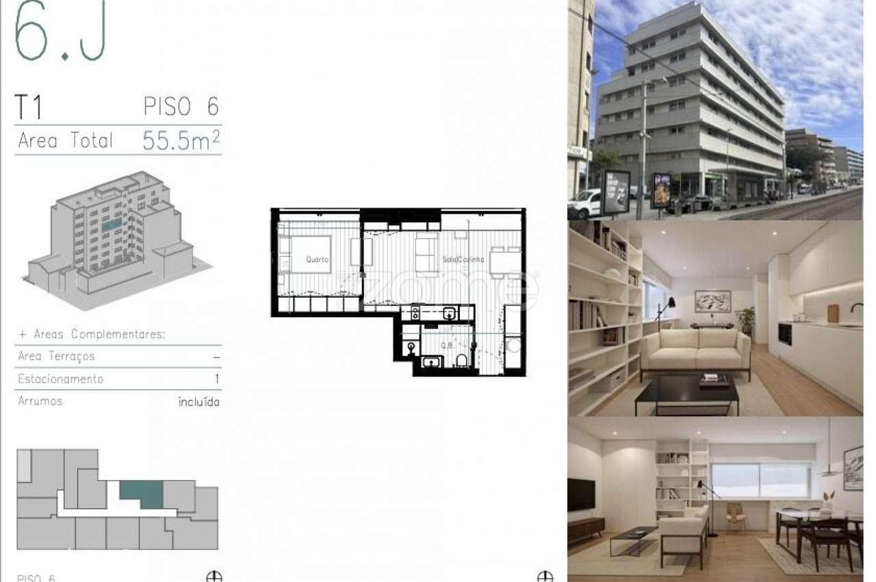 Apartamento T1 em Matosinhos Sul - Grande imagem: 4/6