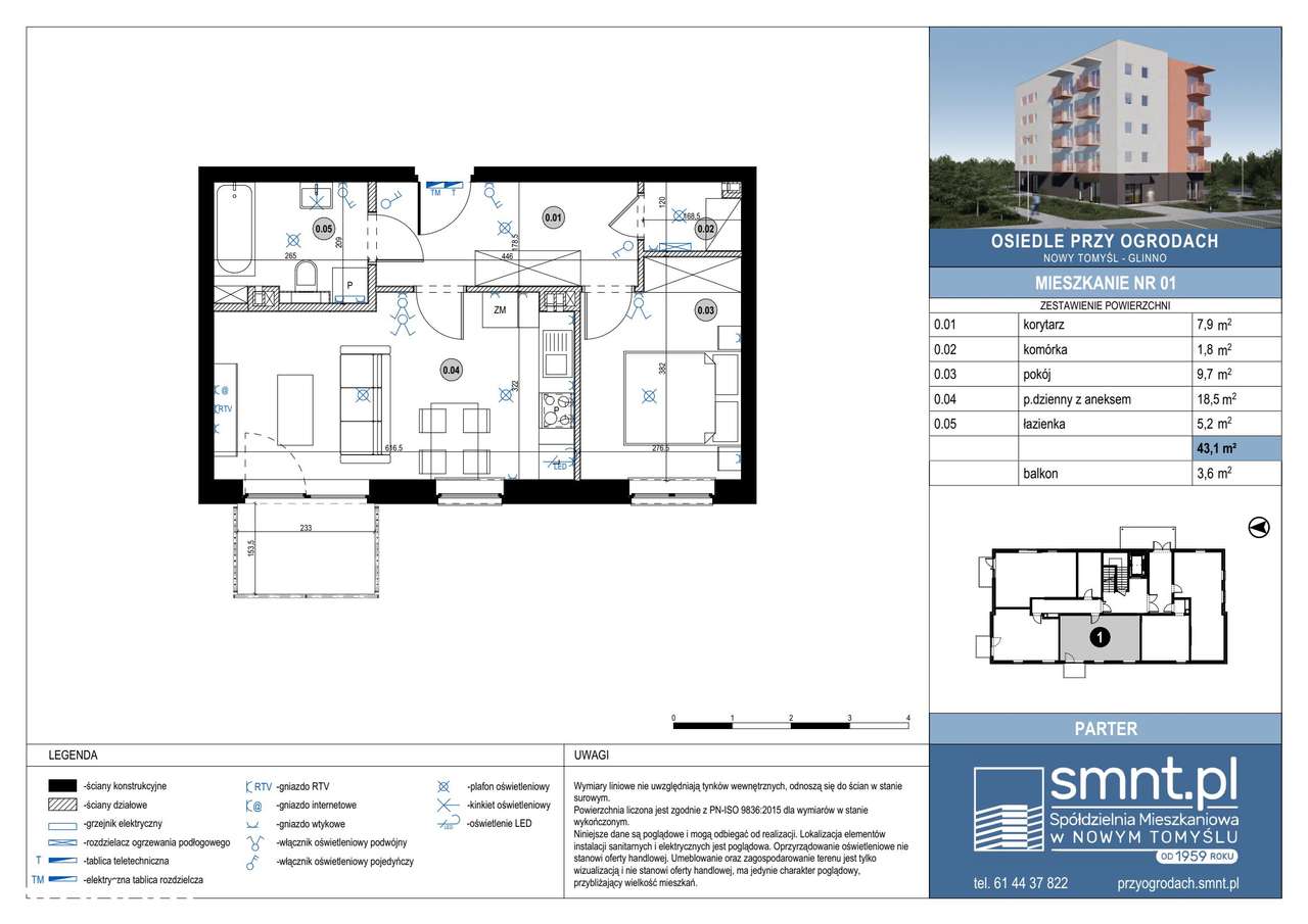 Osiedle Przy Ogrodach | mieszkanie 2-pok. | 1 - Pełny obrazek: 2/7