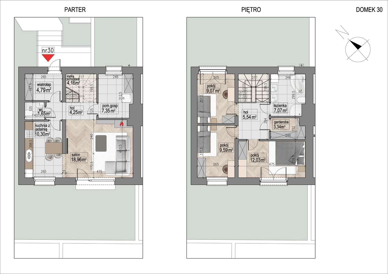 Nowoczesna skrajna szeregówka z  działką o pow. 248 m2(30) - Pełny obrazek: 2/13