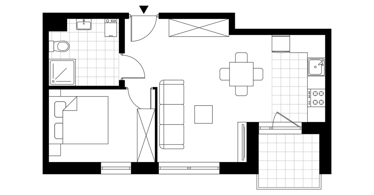 2-pokojowe mieszkanie 37m2 + taras Bez Prowizji - Pełny obrazek: 3/8