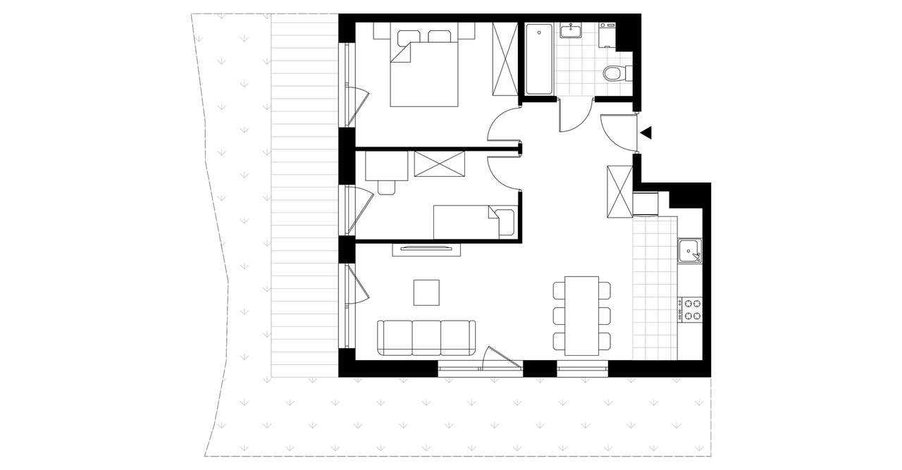 3-pokojowe mieszkanie 56m2 + ogródek Bez Prowizji - Pełny obrazek: 3/8