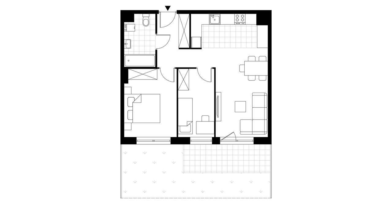 3-pokojowe mieszkanie 52m2 + ogródek Bezpośrednio - Pełny obrazek: 2/7