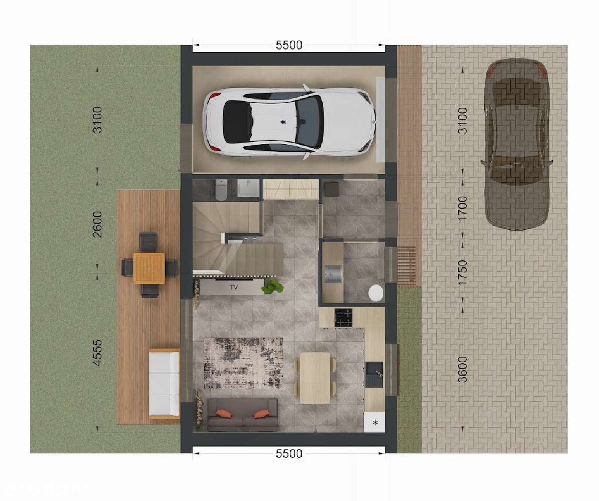 Na sprzedaż nowy dom w zabudowie szeregowej z garażem-2