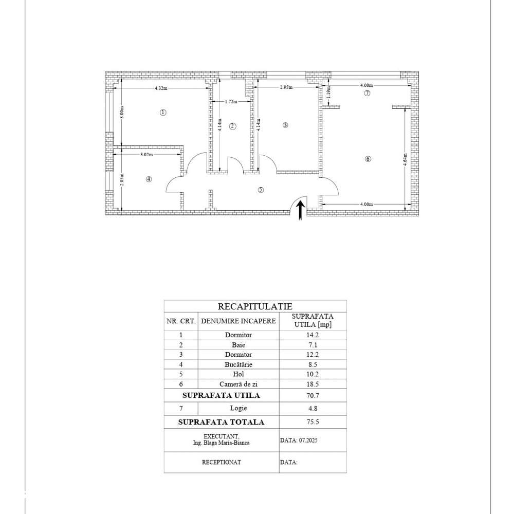 Apartament 3 camere 76 mp et 1 INTABULAT rond 43 Păcurari 141.700 Euro-11