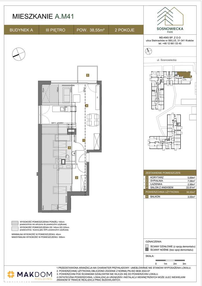 2-pokojowe mieszkanie 38m2 + balkon Bez Prowizji - Pełny obrazek: 2/7