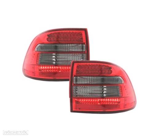 FAROLINS TRASEIROS PARA PORSCHE CAYENNE 03-07 LED FUNDO VERMELHO FUMADO - 3