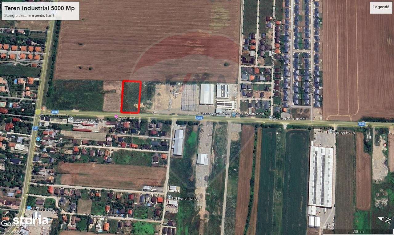Teren 5.000mp Balotesti cu autorizatie hala - Imagine principală: 3/8