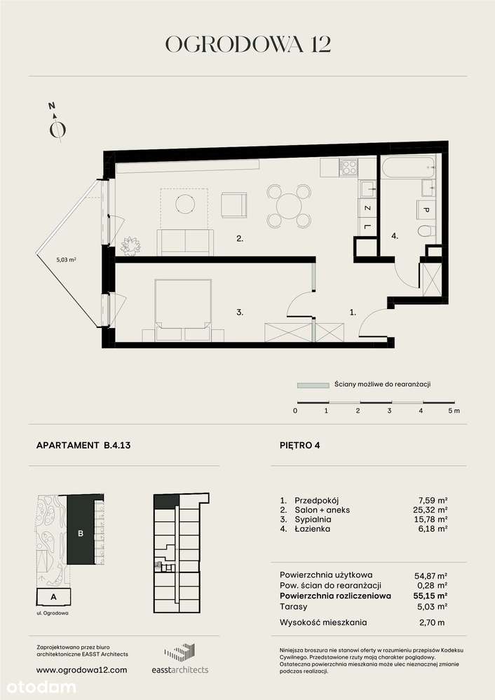 Ogrodowa 12 | apartament B/4/13 | rezerwacja - Pełny obrazek: 2/11