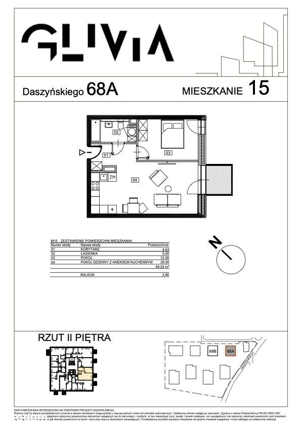 Mieszkanie A15 - duże dwa pokoje + balkon - Pełny obrazek: 2/8