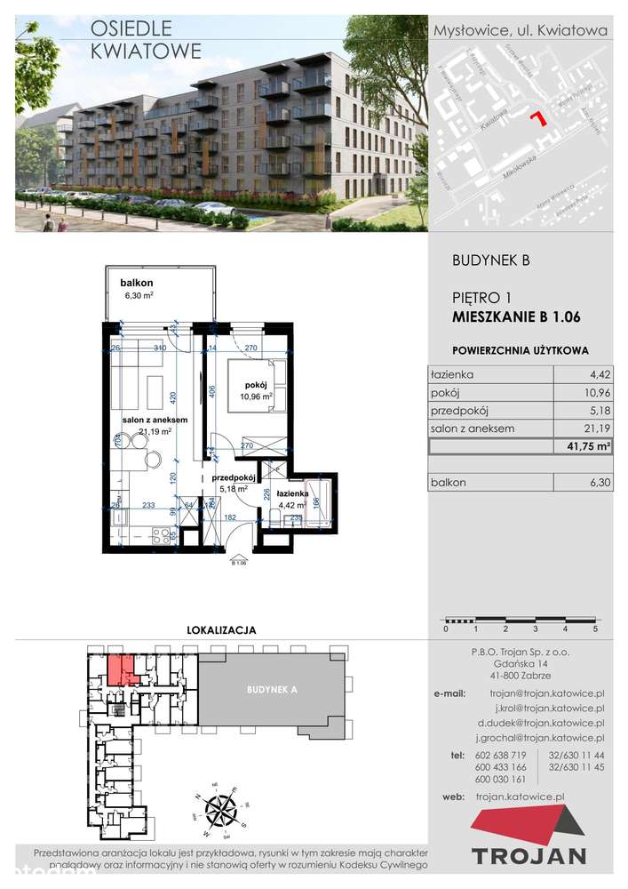 Mysłowice, Kwiatowa  | mieszkanie 2-pok. | B 1.06 - Pełny obrazek: 2/9