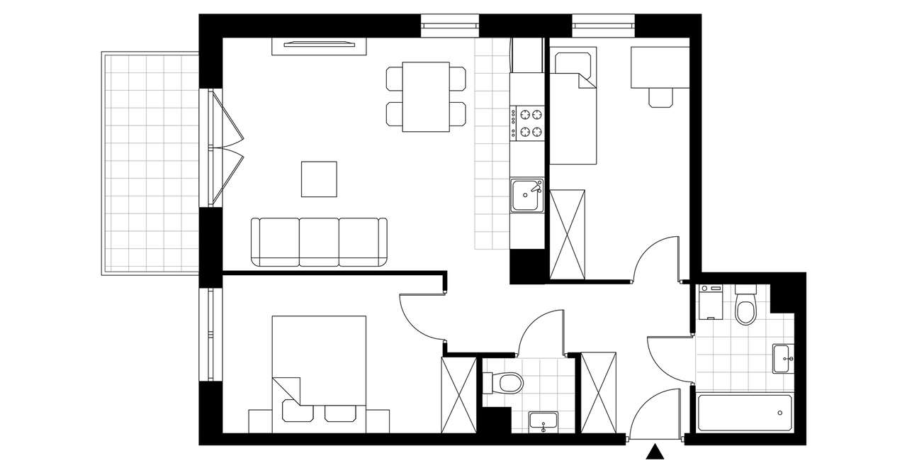 3-pokojowe mieszkanie 56m2 + balkon Bezpośrednio - Pełny obrazek: 3/8