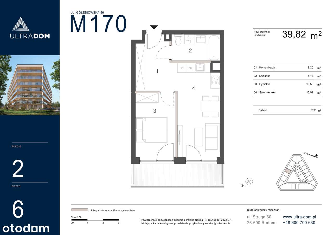 Ultradom | mieszkanie 2-pok. | M170 - Pełny obrazek: 3/10