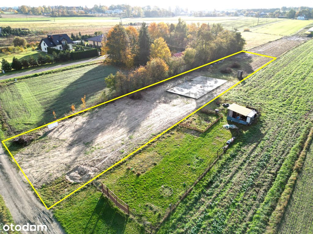 Działka z rozpoczętą budową w Bujnach. 2000 m2