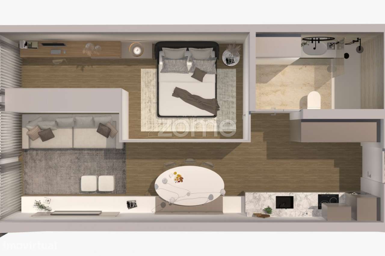 Apartamento T1 em S. Vitor, Braga - Grande imagem: 4/7
