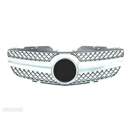 GRELHA FRONTAL SPORT AMG PARA MERCEDES SL R230 01-06 CROMADA PRATA - 2