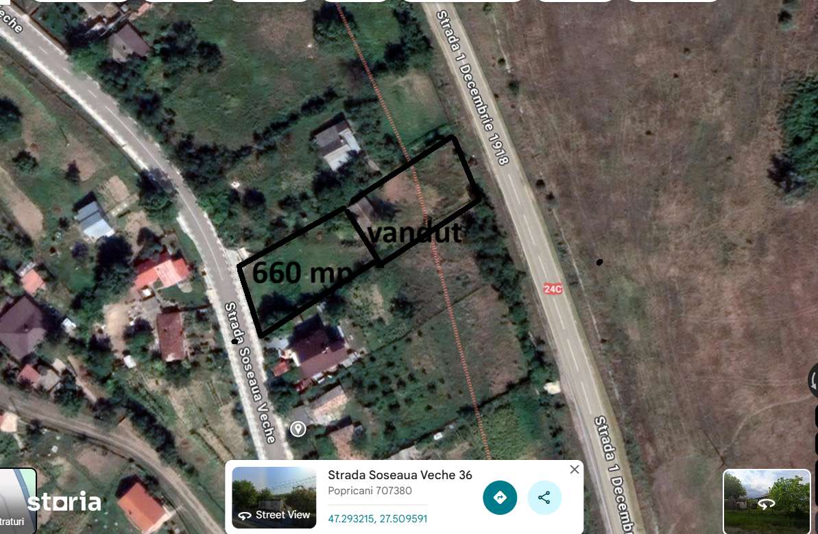 Teren 660 mp intravilan Popricani,asfalt - Imagine principală: 3/3