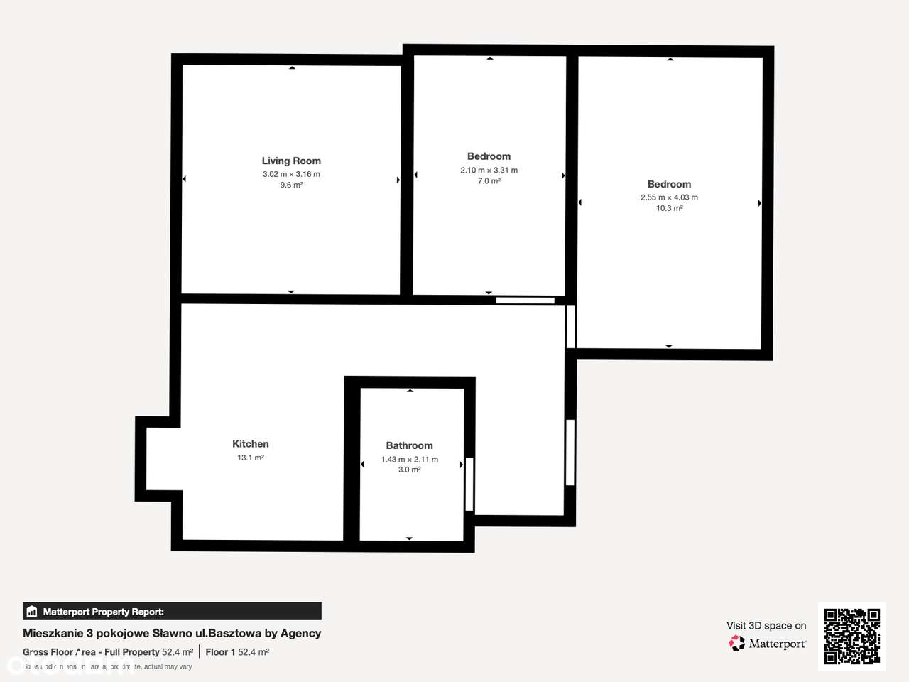 Na sprzedaż: 3-pokojowe mieszkanie 47 m² – Sławno, ul. Basztowa-12