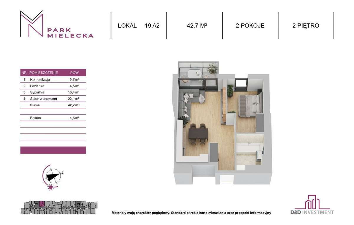 !!43m2, balkon+2 pokoje!! *PARK MIELECKA*