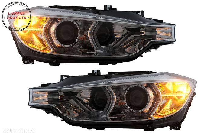 Faruri Angel Eyes LED DRL BMW 3 Series F30 F31 Sedan Touring (10.2011-05.2015) Cro- livrare gratuita - 7