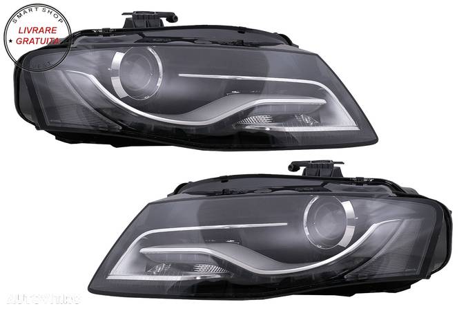 Faruri Cu Lumini de zi Integrate LED (DRL) Audi A4 B8 8K (2009-10.2011) Negre- livrare gratuita - 1