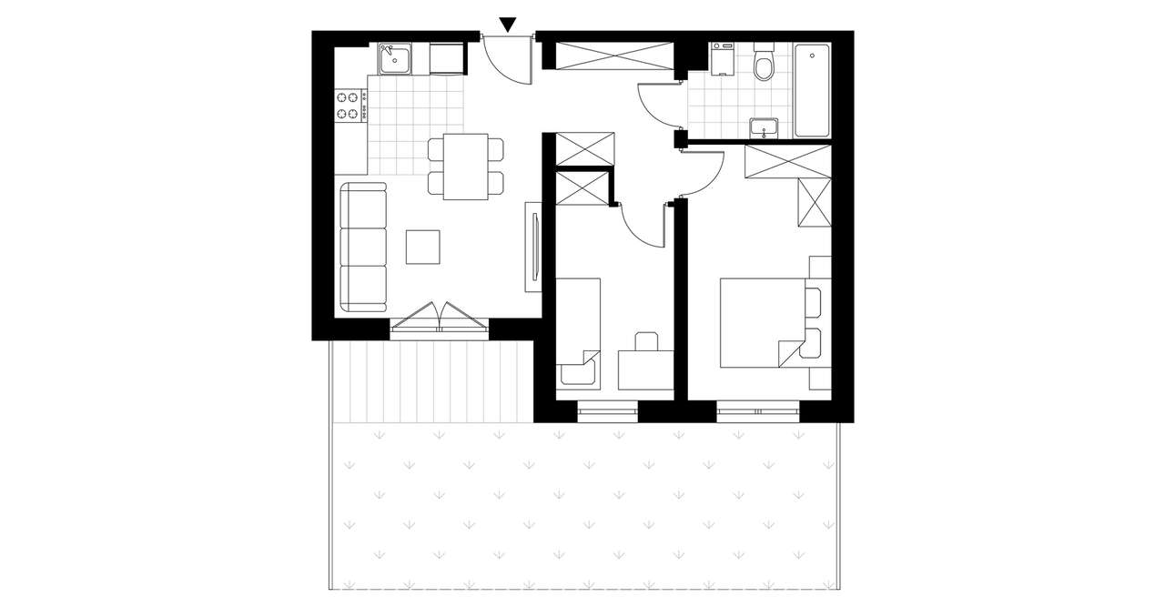 3-pokojowe mieszkanie 47m2 + ogródek - Pełny obrazek: 3/8