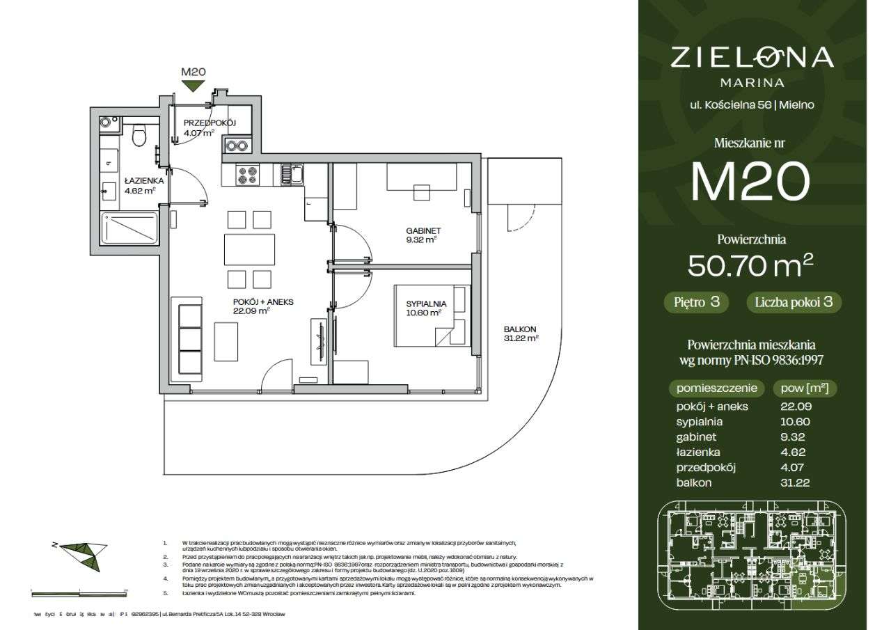 3-pokojowy apartament premium z balkonem i strefą wellness - M20 - Pełny obrazek: 2/17