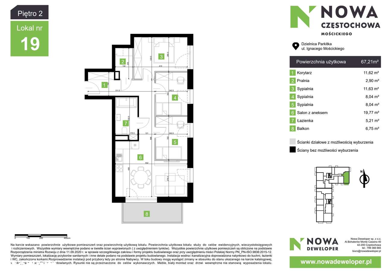 Nowa Częstochowa Mościckiego | 4-pok. | M19 - Pełny obrazek: 3/8