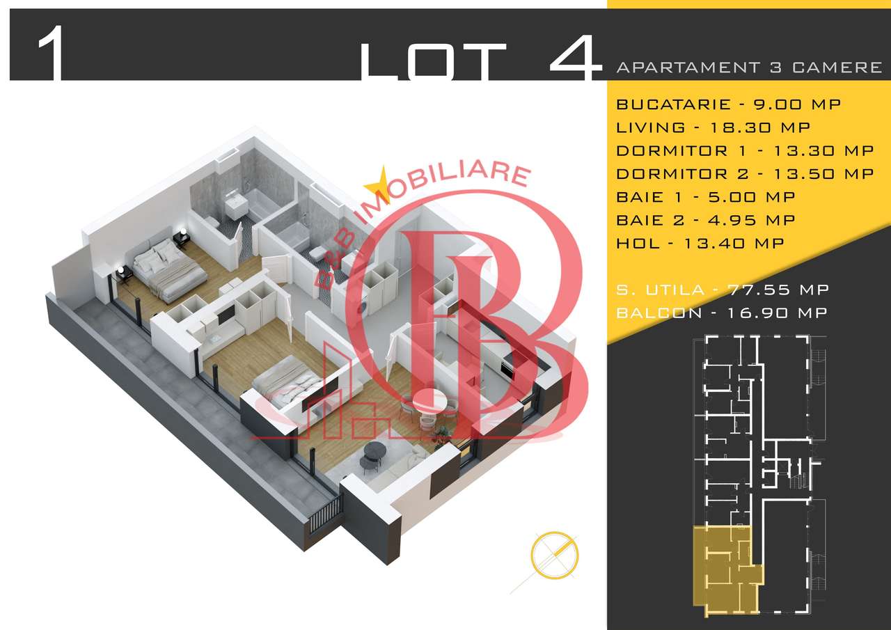 3 camere decomandat Titan Pallady Metrou Nicolae Teclu