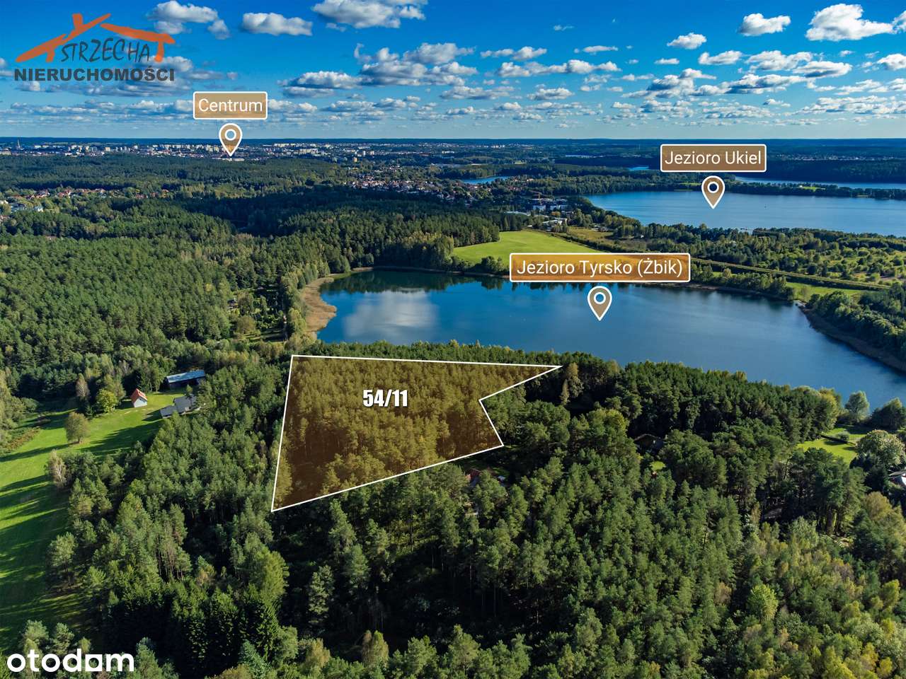 Działka z linią jeziora i z  planem zabud jednorodzinna lub turystyka-0