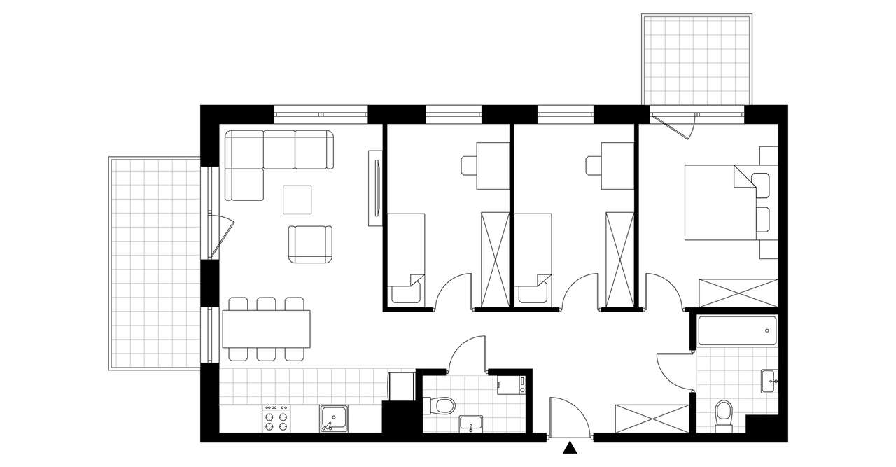 4-pokojowe mieszkanie 75m2 + 2 balkony - Pełny obrazek: 3/8