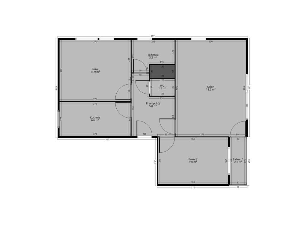 3-pokoje do własnej aranżacji, Sobieskiego-2