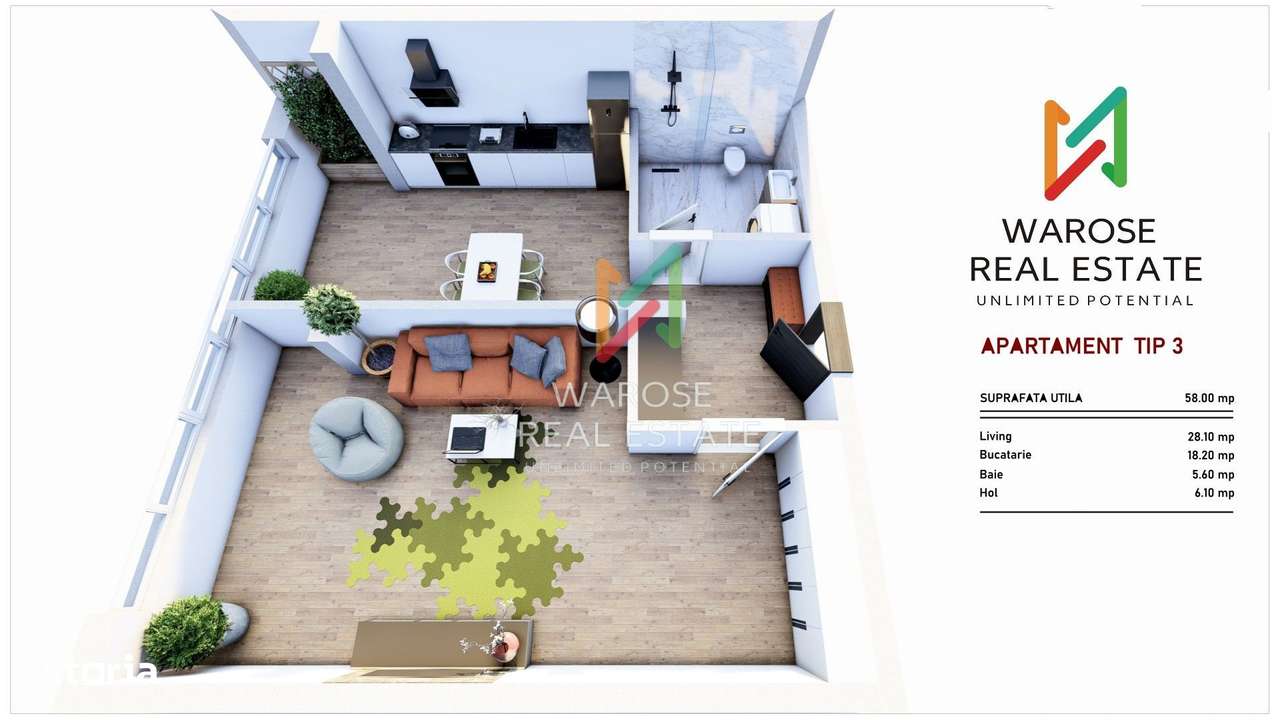 0% Comision | Ap 2 camere | 3 Structuri | De la 58 mp - Imagine principală: 3/20