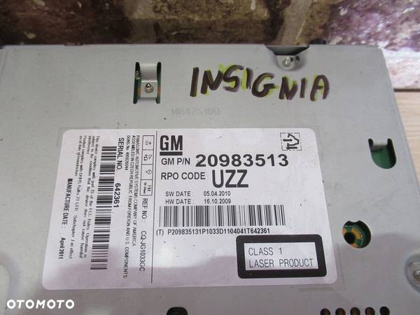 RADIO CD MP3 20983513 OPEL INSIGNIA A 2010 ROK - 4